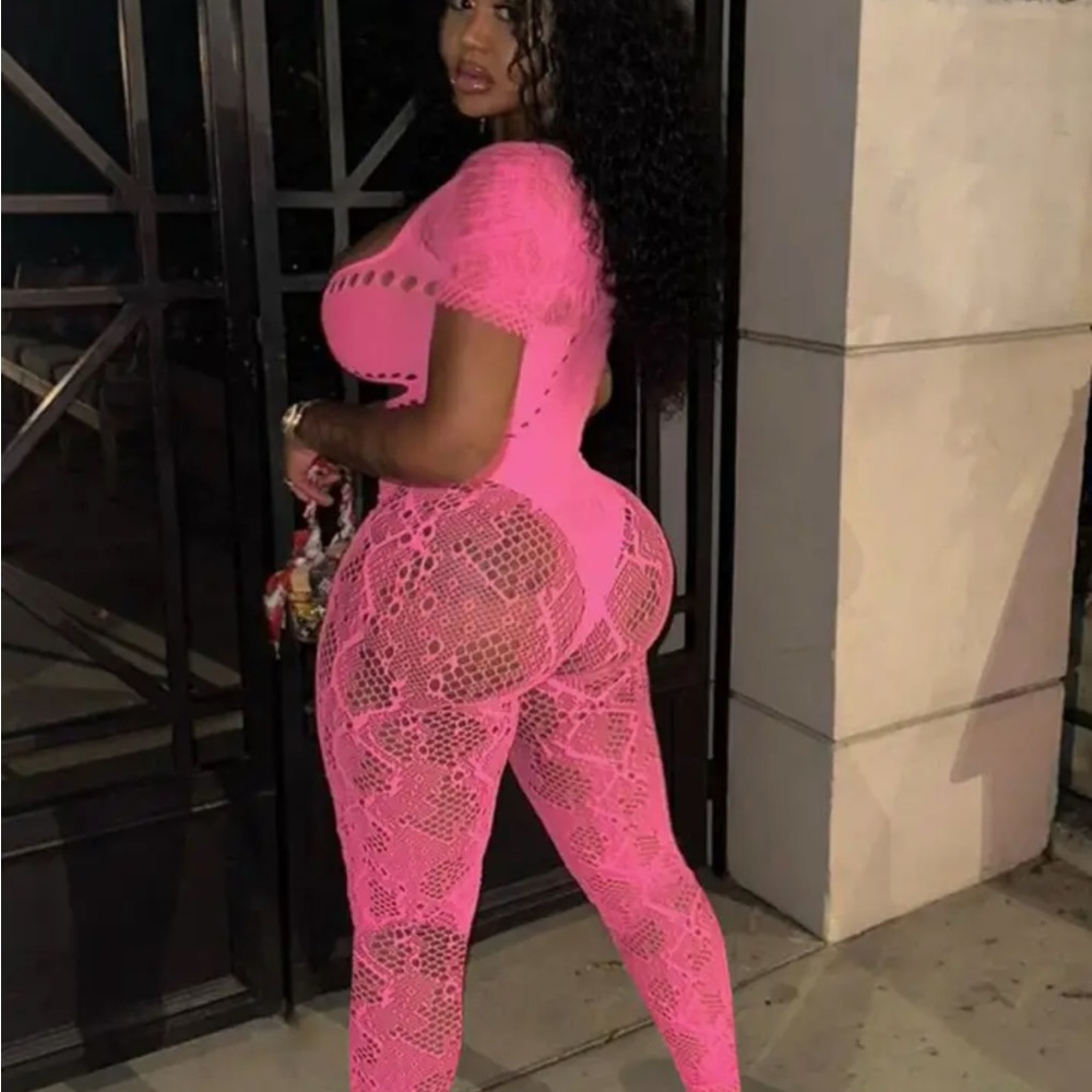 Pink Lace Jumpsuit